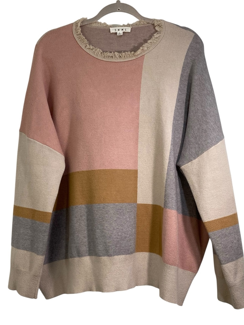 THML Colorblock Pullover Oversized Sweater